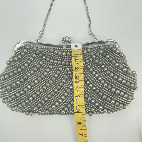 Vintage Inspired Beaded Clutch Purse With Rhinestone Clasp, Elegant, *READ* Prom - Picture 13 of 15